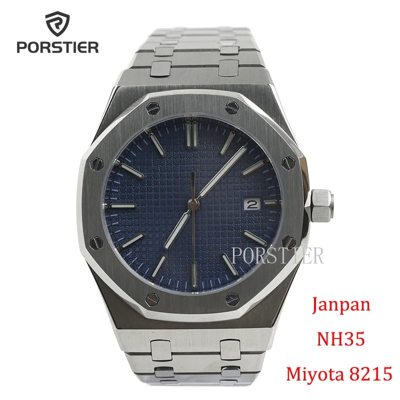 

PORSTIER luxuy watch men Mechanical Wristwatches Japan NH35 /miyota 8215 Movement Men's Automatic Watches 10ATM Wrist Watch date