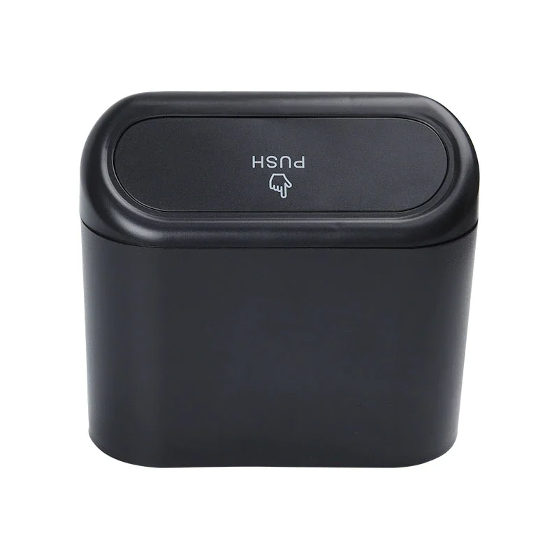 

Car Trash Bin Hanging Vehicle Garbage Dust Case Storage Box Black Abs Square Pressing Type Trash Can Car Accessories