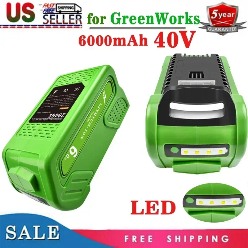 Аккумуляторная батарея для Greenworks 40 В G-MAX 6ah 29252 22262 25312 25322 20642 22272 27062 y 21242