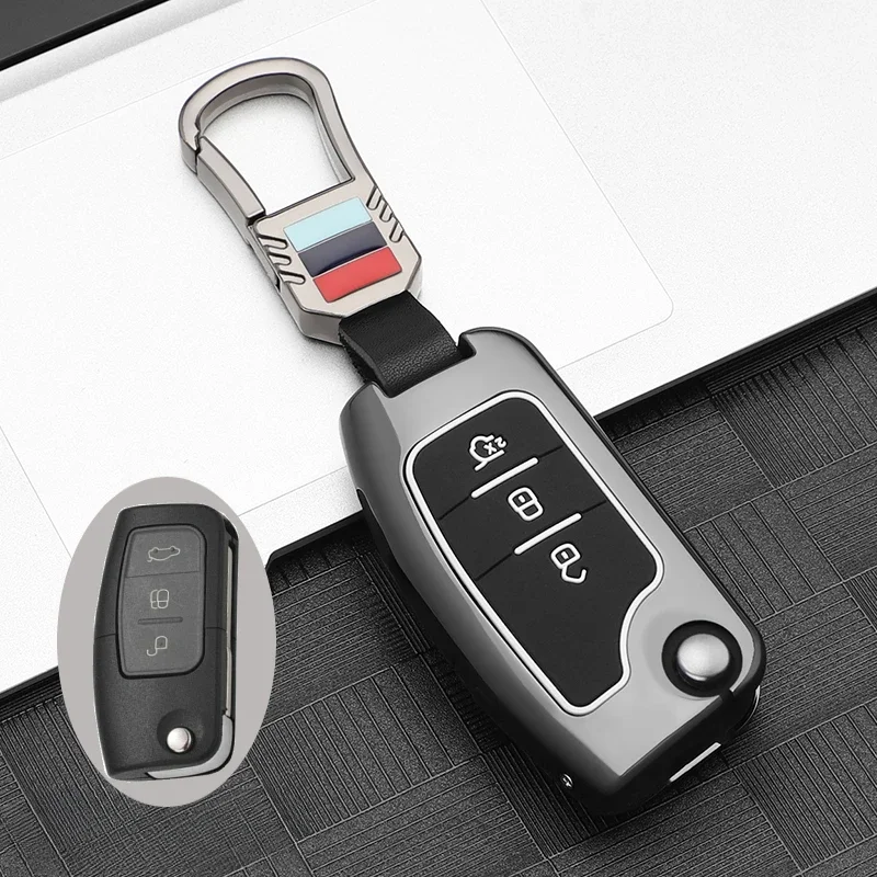 

Автомобильный складной чехол для ключей из сплава для Ford Focus 2 3 Ecosport C-Max S-Max Ka Mondeo Kuga Galaxy Fiesta, аксессуары для ключей