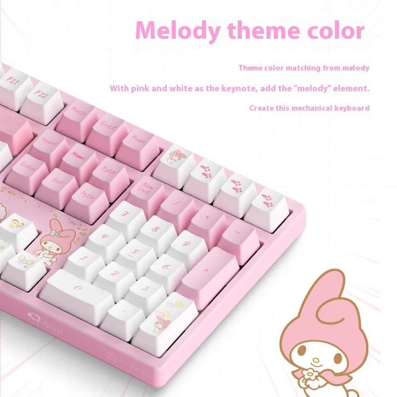 Механическая клавиатура Melody 3087/3108 Usb Проводная с колпачком клавиш Pbt полная