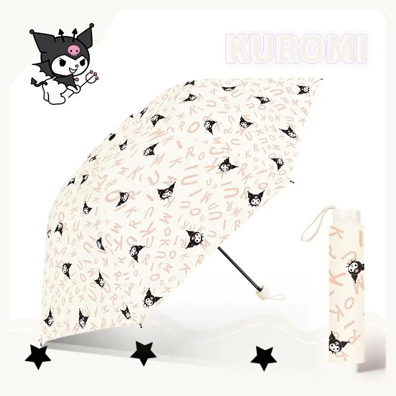 Милый новый зонт от солнца Kuromi с полностью печатным рисунком Sanrio мультяшный