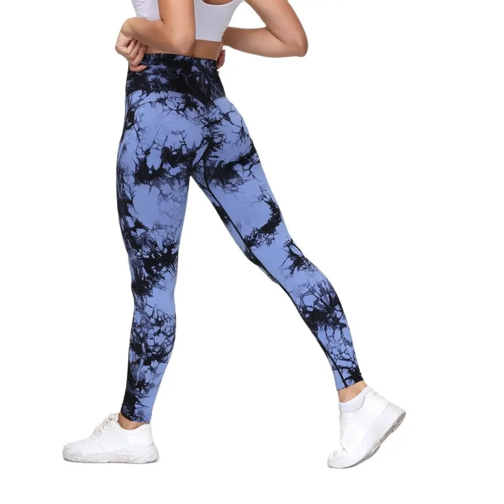 NCLAGEN штаны для йоги с принтом галстук окрашенные 2021 высокой талией подтягивающие