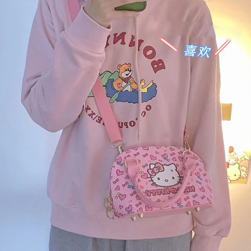 

Kawaii Sanrio, новая сумка-мессенджер из мультфильма Hello Kitty Y2K для студентов, модная и милая вместительная Портативная сумка-мессенджер