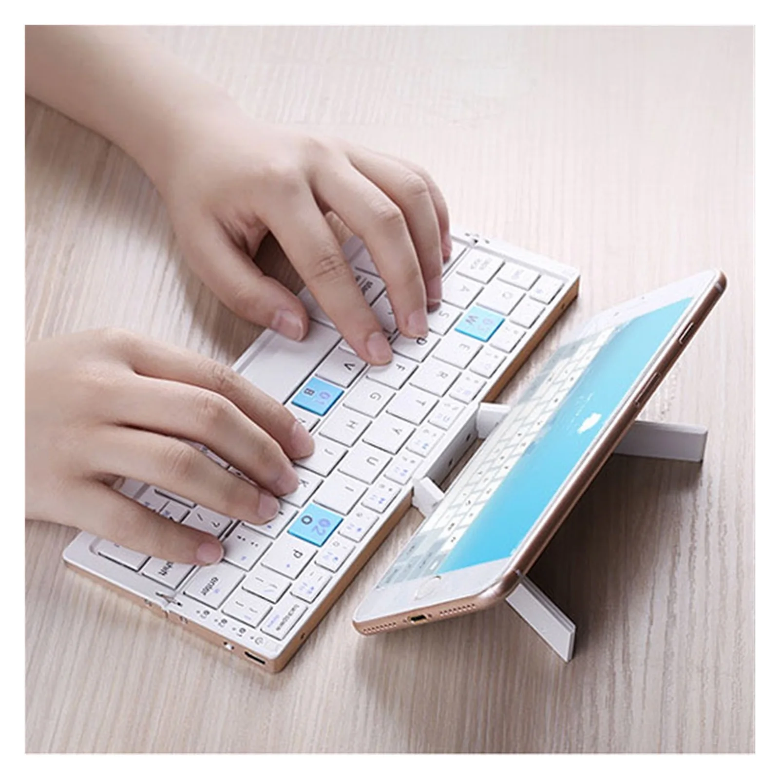 Складная Bluetooth беспроводная клавиатура B.O.W корпус из алюминиевого сплава с