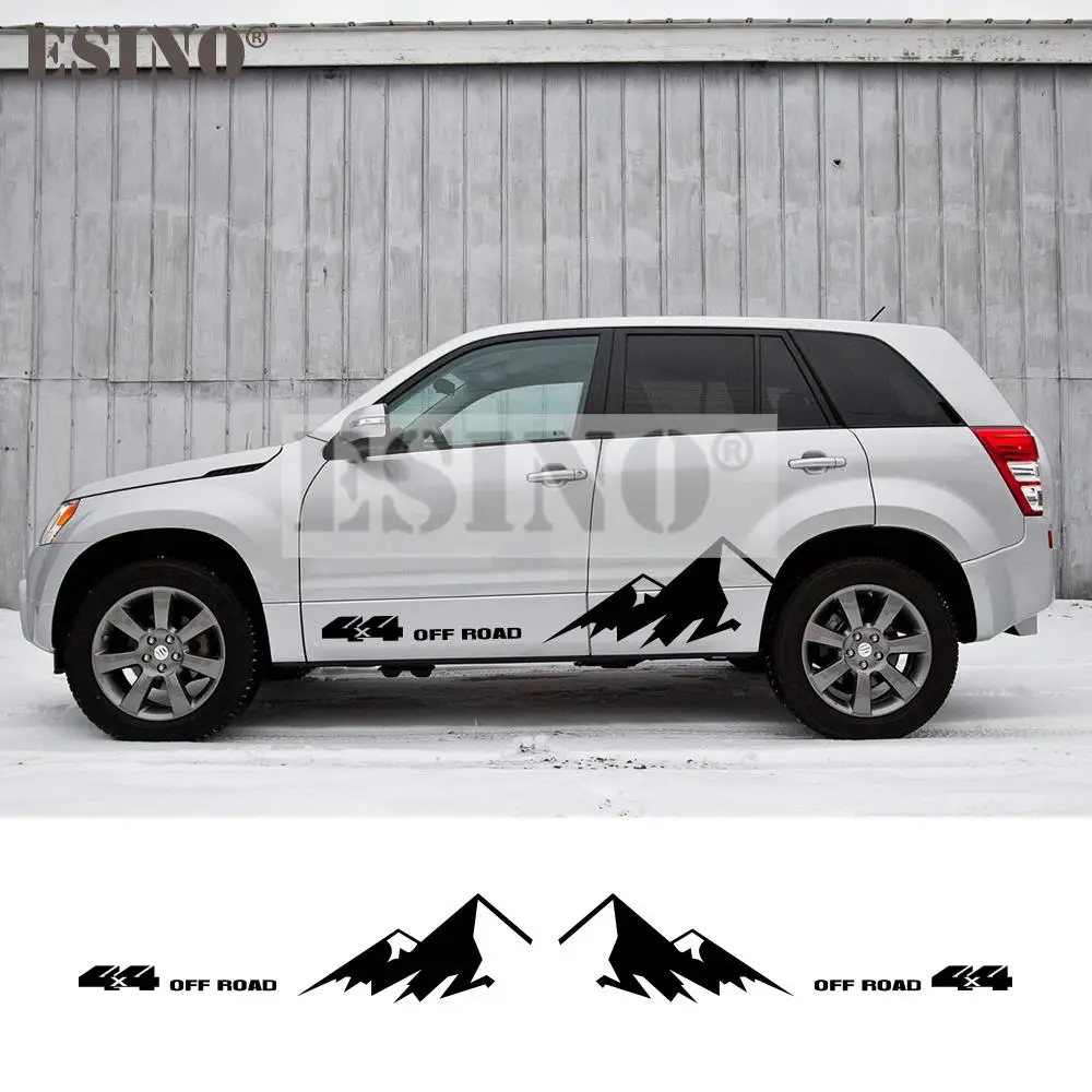 

2 Наклейки на двери и кузова автомобиля, ПВХ наклейки 4x4, внедорожник, альпинизм, графика, настройка, автомобильные аксессуары для Suzuki Grand Vitara