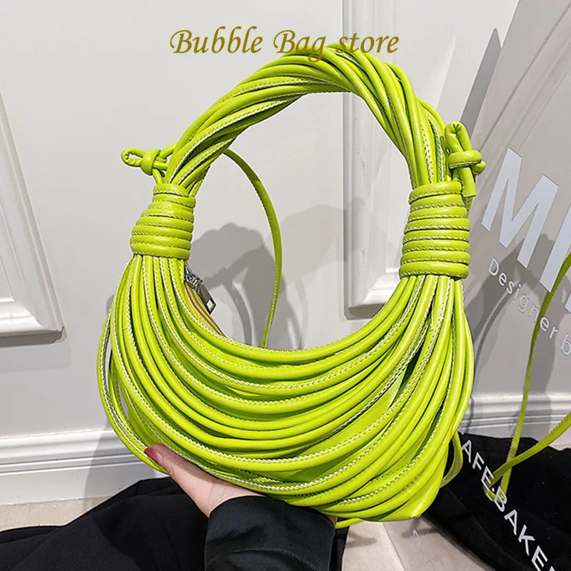 

Luxury Women Half-Moon Small Totes PU Leather Crossbody Bag Designer Green Pink White Handbag and Purses Shoulder Bags Clutch