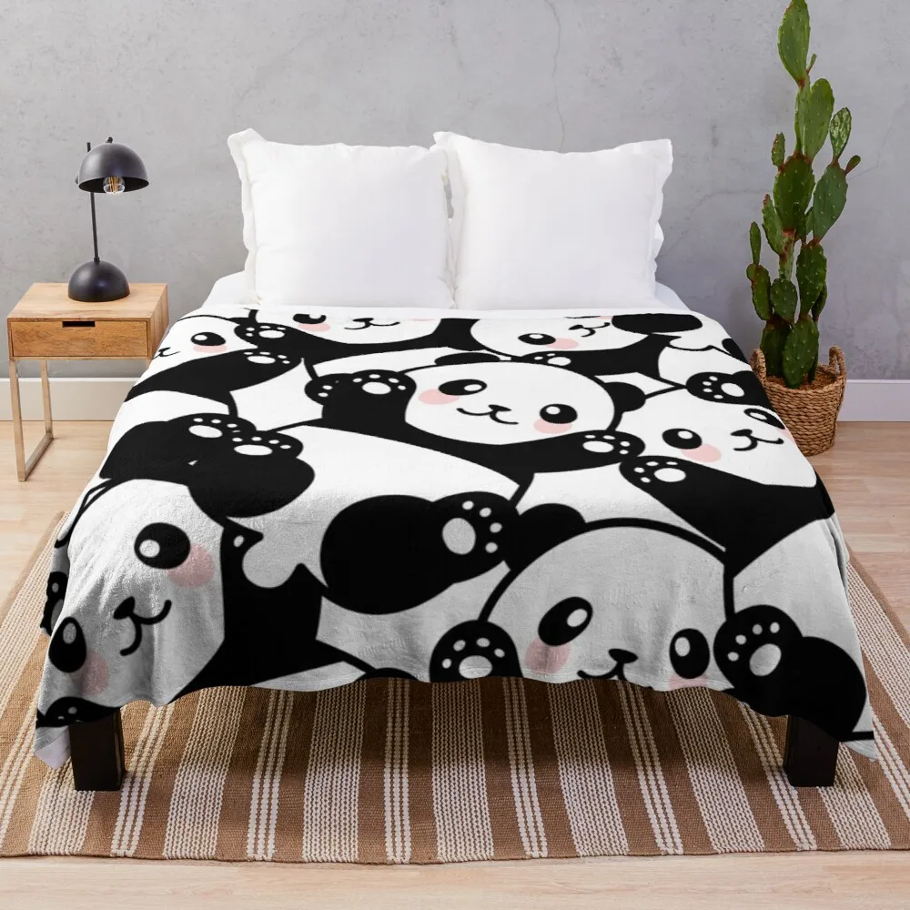 

Cute Panda Blanket Soft Cozy Warm Animals Throw Blankets for Sofa Chair Airplane Bed Travel Camping Fleece Plush Sheet Bedspread