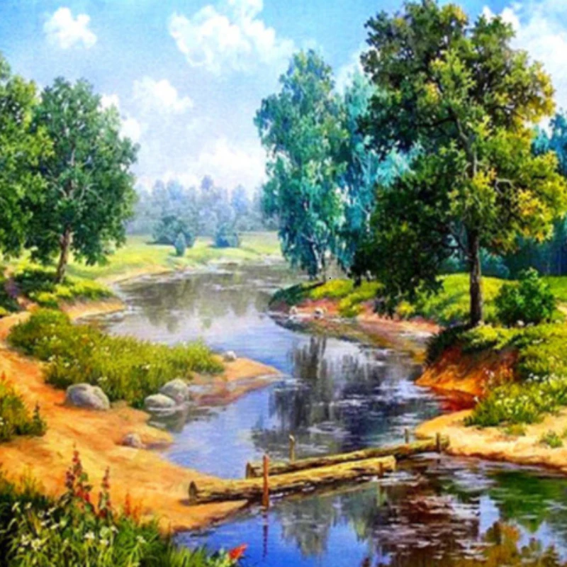 

50*70cm Diamond Painting Kits 5d Full drill Acrylic Embroidery Diamond Mosaic Cross Stitch Home Decor Landscape Diamond Paiting