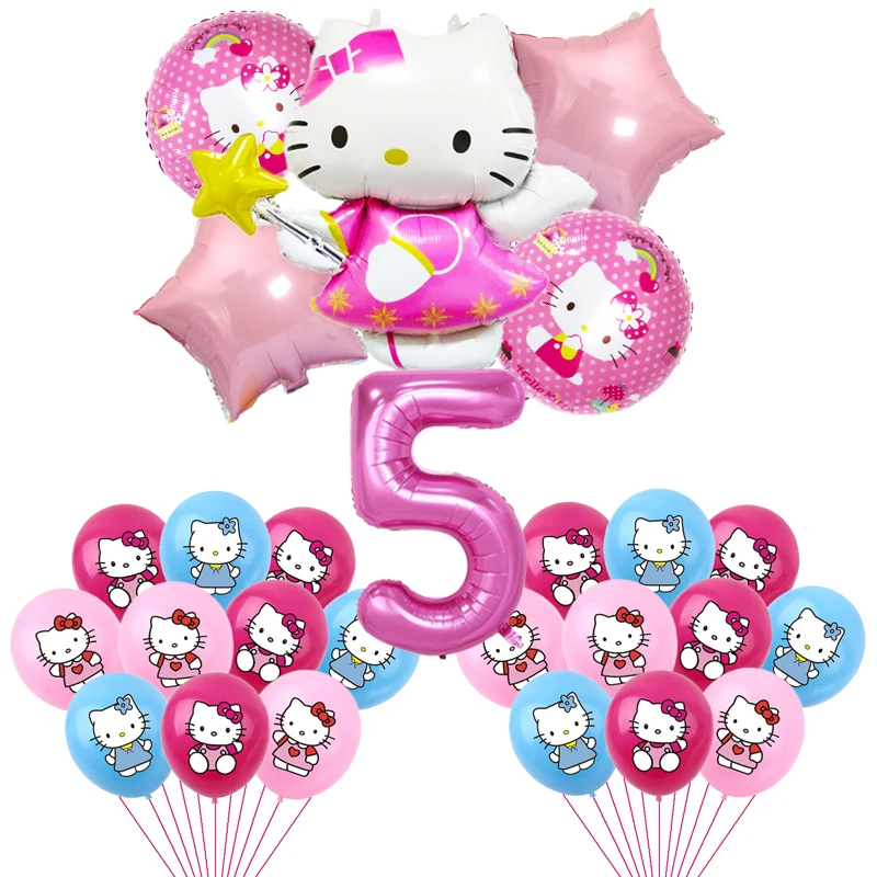 Набор воздушных шаров Hello Kitty для вечерние комплект из 32 с цифрами детского