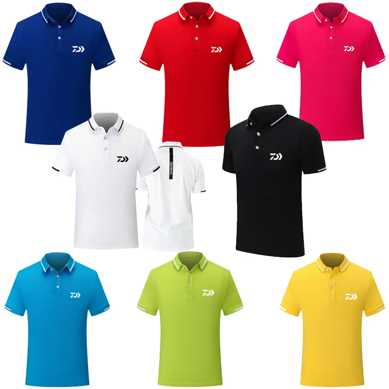 

2021 New POLO Lapel Fishing Jersey Quick Dry Fishing Jersey Clothing Summer DAWA Short Sleeve Sunscreen Anti-UV Fishing T-Shirt