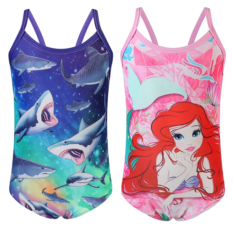 Kids Swimwear for Girls Cartoon Mermaid Shark Toddler Swimwear Baby Girl Swimming Bikini Girls One Piece Swimsuits