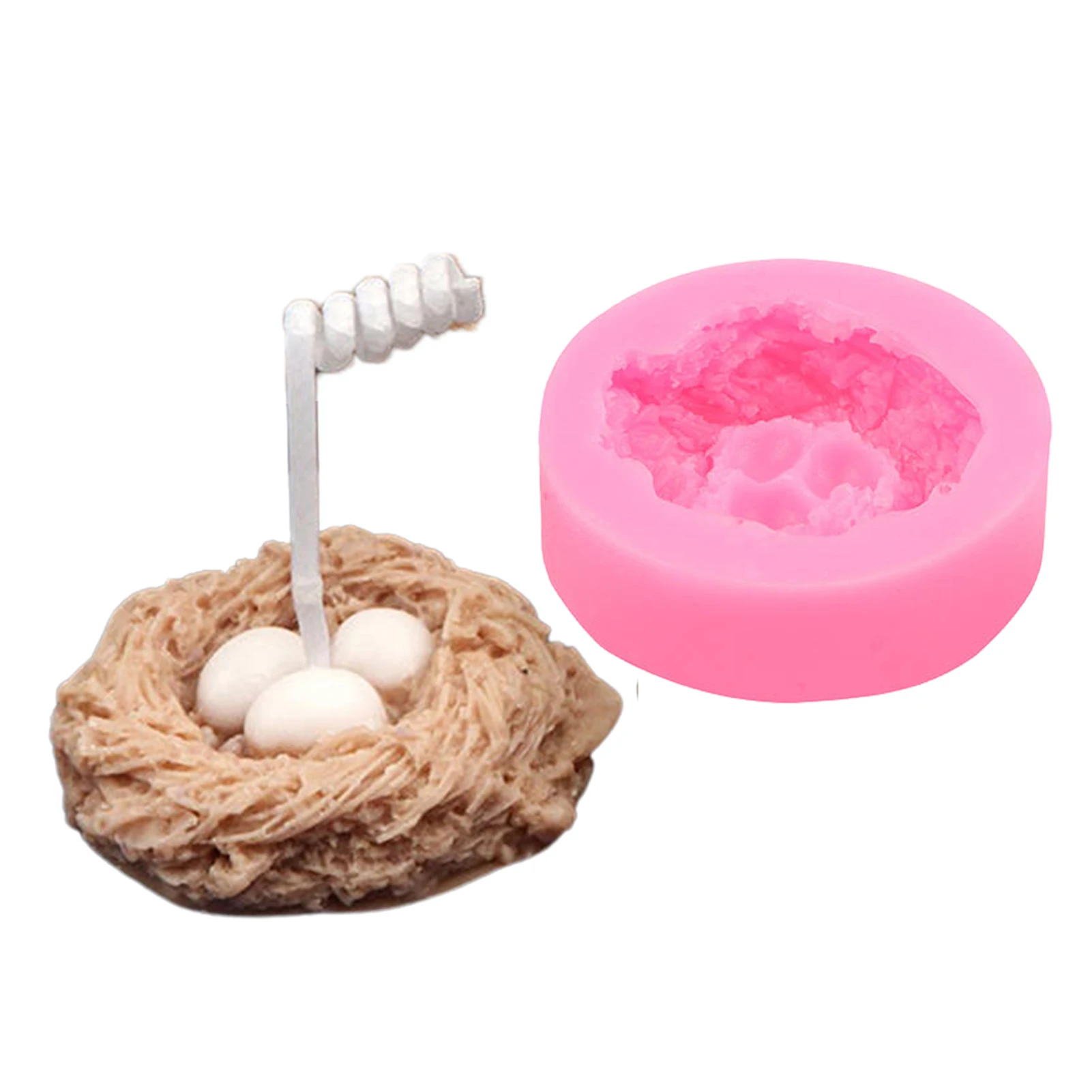 

Mini Birds Egg House Nest Mold Simulation 3 Eggs Ornament Handmade DIY Craft Tool Chocolate Making Mold Baking Mould Tool For