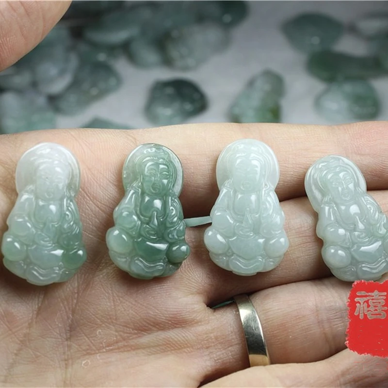 

Natural Myanmar Jadeite A-goods Hand Carved Buddha Pendant Fashion Boutique Jewelry Men's and Women's Necklace Gift Accessories