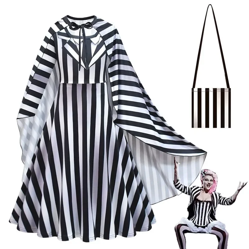 Детские костюмы для косплея на Хэллоуин B-BeetleJuice 2 праздничное платье тему фильмов