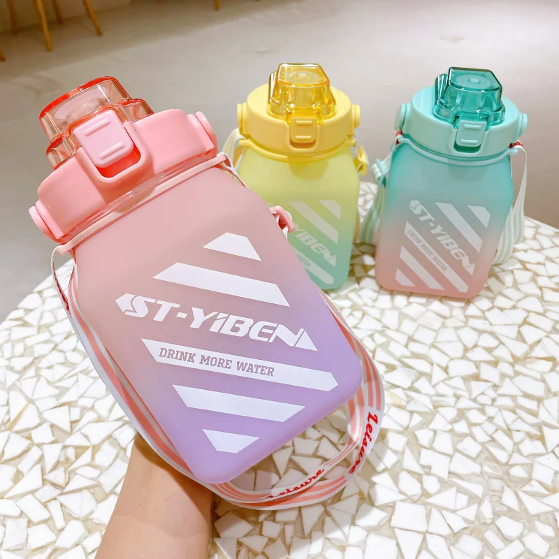 

1.5L Straw Cup Large-Capacity High-Value Gradient Sports Bottle with Scale Heat-Resistant and Anti-Fall Plastic Water Cup
