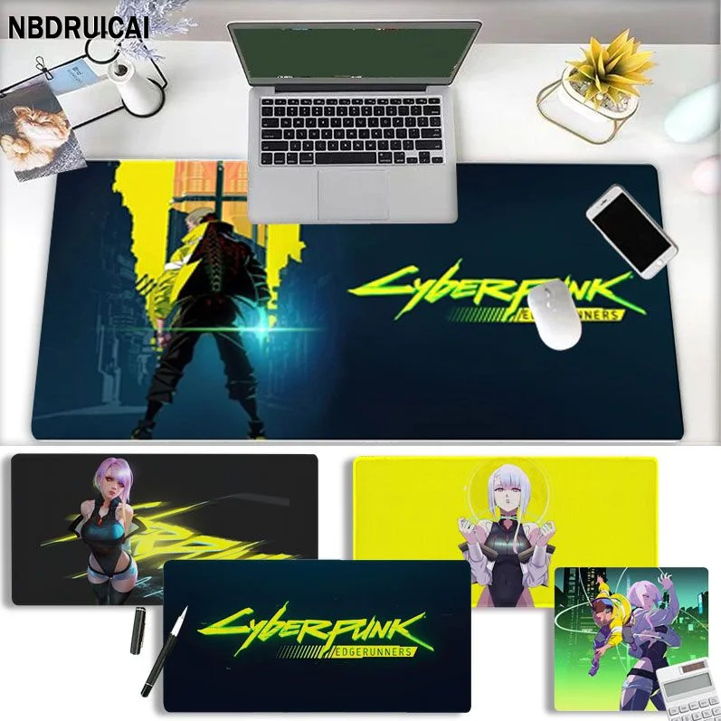 

Игровой коврик для мальчиков с-Cyberpunks Edgerunners, скоростная мышь, розничная продажа, маленький резиновый коврик для мыши, размер для CSGO, настольн...