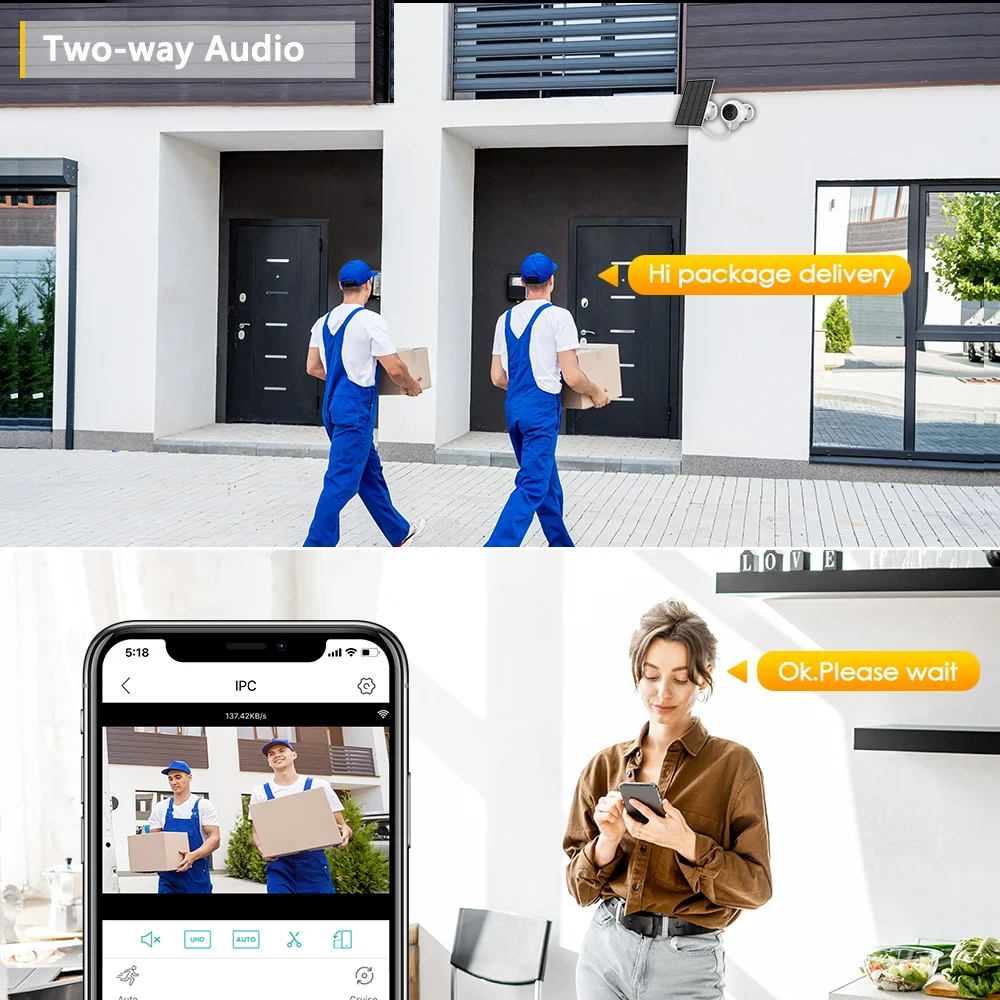 3MP WIFI IP Camera Solar Panel 6000mAh Rechargeable Battery Outdoor Security Camera PIR Motion CCTV Video Surveillance ICsee
