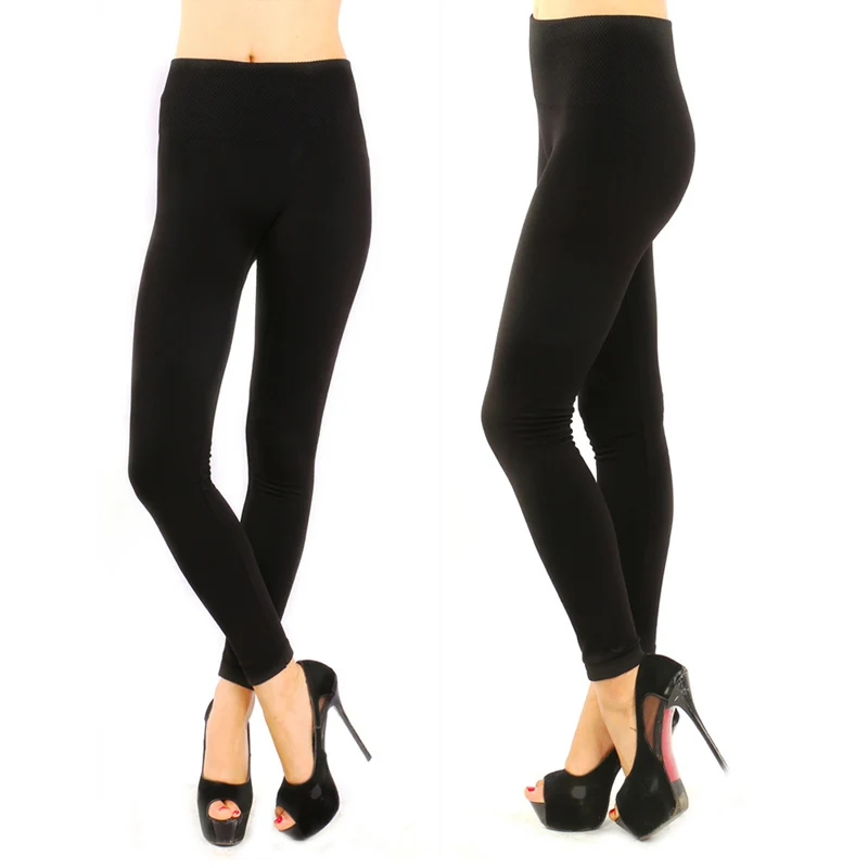 

Winter Legging Hot Women Thick Warm Cotton Full Length Leggings High Waist Fitness Knitted Black Long Pants
