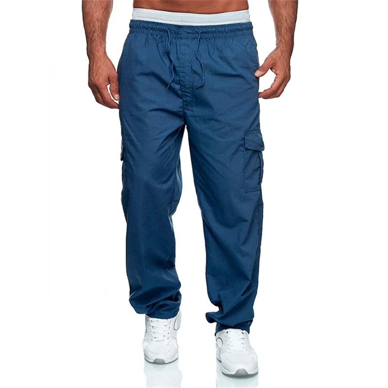 

Мужские спортивные брюки, быстросохнущие дышащие тонкие штаны для тренировок, повседневные Прямые свободные брюки с эластичным поясом, Джо...