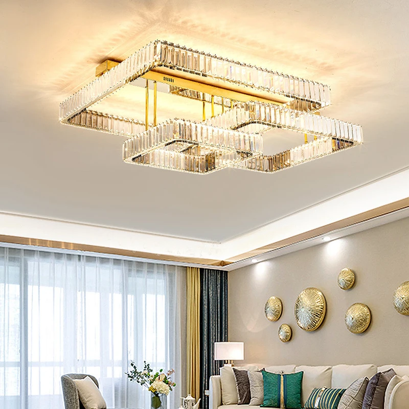 

Роскошная гостиная умная светодиодная люстра современный зал глянцевая хрустальная потолочная люстра K9 домашнее освещение декоративные потолочные светильники