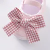 0~18M Cute Bowknot Newborn Baby Shoes Headband Set Anti Slip Toddler Infant First Walker Baby Girls Newborn Soft Sole Pink Shoes 5