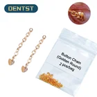 Dentst 2 шт. Ортодонтическая Стоматологическая Золотая Серебряная цепочка для пуговиц + круглая основа, блестящий крючок для сцепления с прямым сцеплением