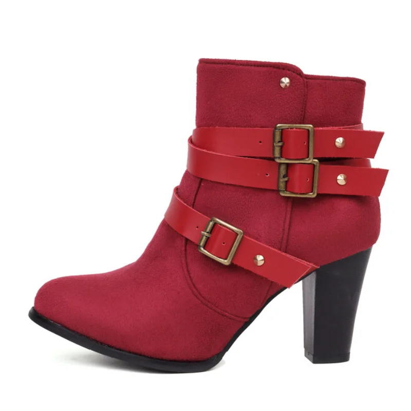 

ZA Ladies Boots, Women, 2022 Autumn / Winter Fashion European / American Style Chunky Heels, Work Shoes, Large Size 45 48 Safety