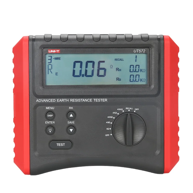 

UNI-T UT572 Smart Ground Resistance Testers Intelligent Digital Resistance Tester With Low Battery Data Hold