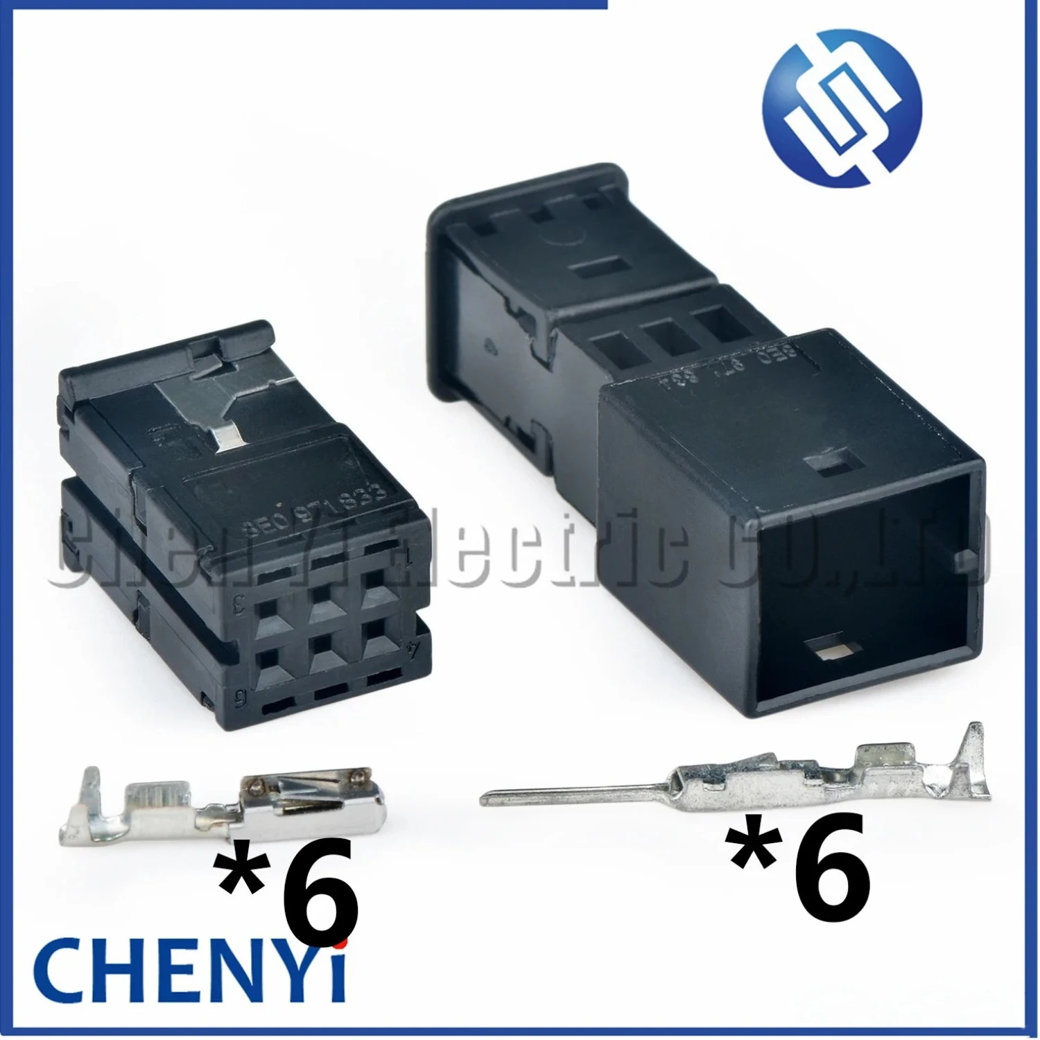 

6-контактный автомобильный разъем для антибликового зеркала заднего вида, штекер для проводки 8E0971833 8E0971834 1418784-1 0-1418780-1