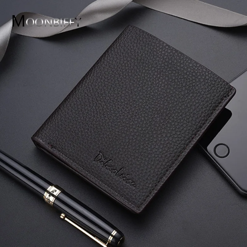 

2022 New Wallet men short ultra-thin cowhide leather business wallet simple casual ticket holder men card bag money clip