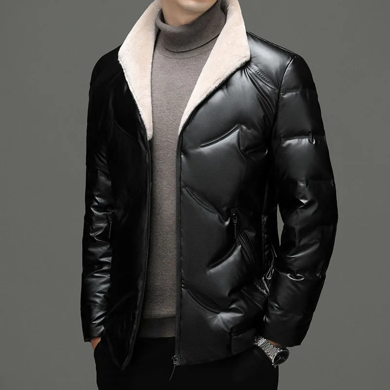 Winter Mens Clothing Cashmere Collar Coat Warm Hooded Thick Puffer Male Casual Overcoat Thermal Oversize Parka Duck Down Jackets