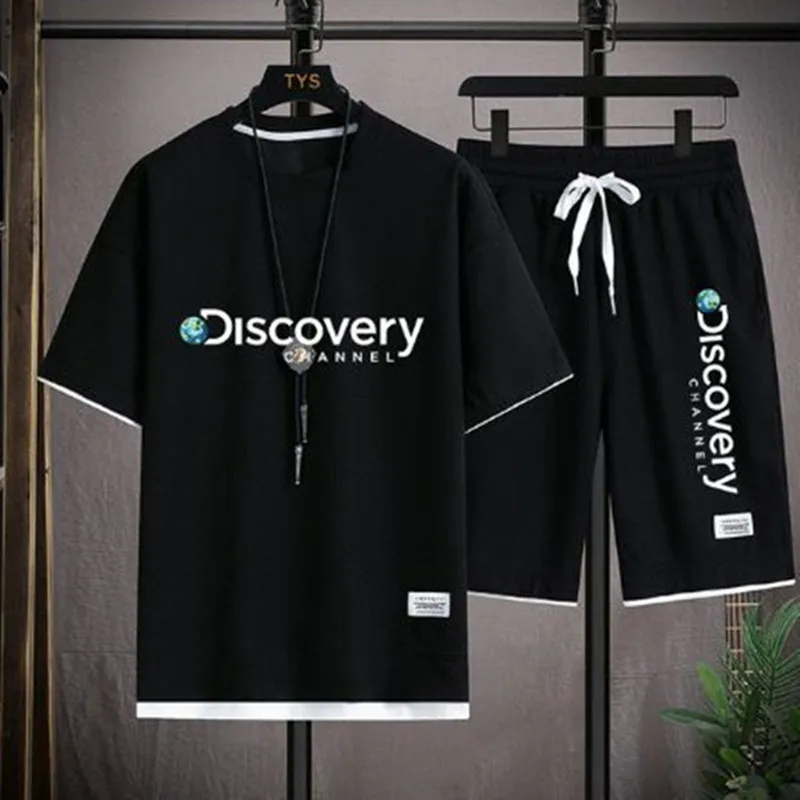 

Men's linen two-piece set, T-shirt and casual shorts, fashionable Sportswear, short sleeved Sportswear