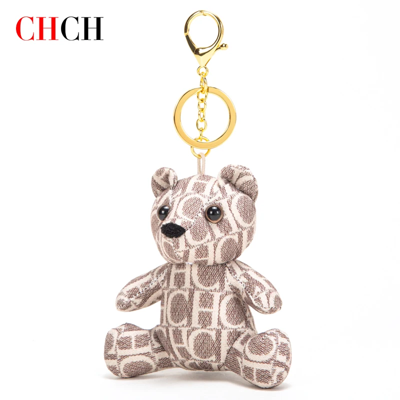 CHCH 11cm Kawaii Mini Cute Bear Rabbit Dog Plush Keychain Toys Soft Cotton Key Chain Toy for Girls and Kids