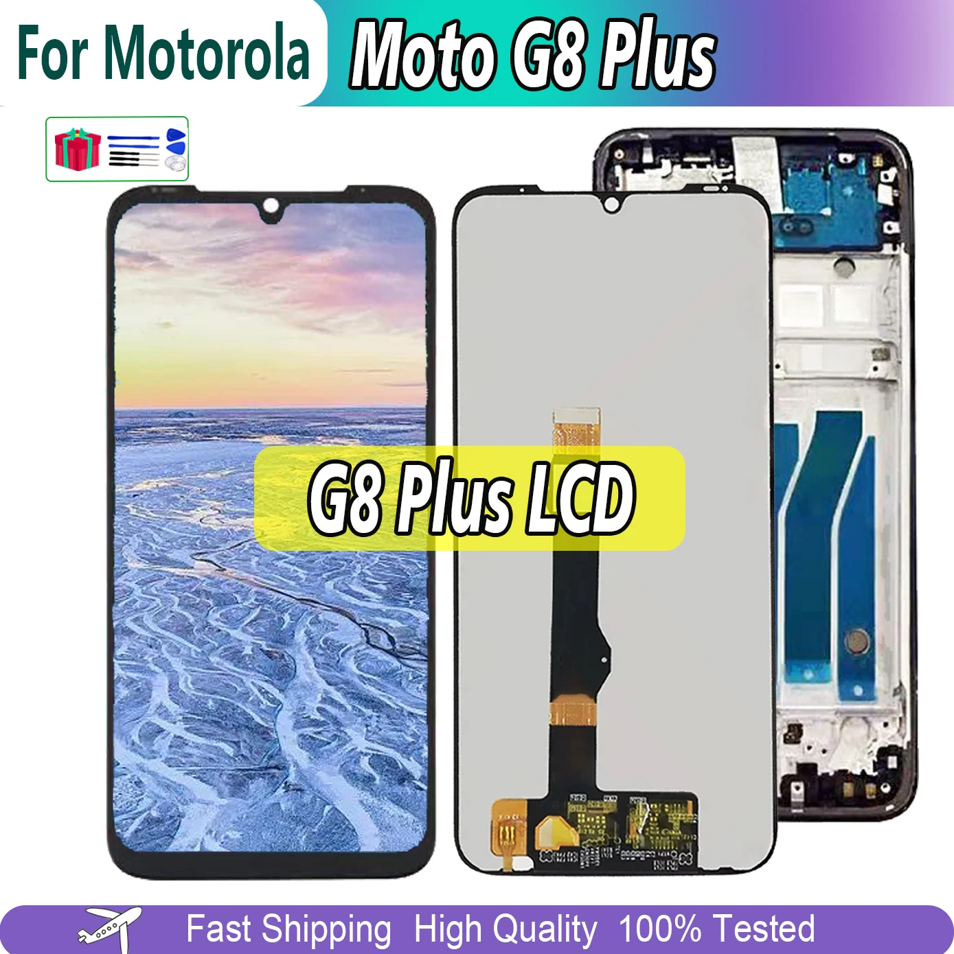 

6.3" Original For Motorola Moto G8 Plus LCD Display Touch Screen Digitizer For G8Plus XT2019-1-2 LCD/Frame Assembly Replacement
