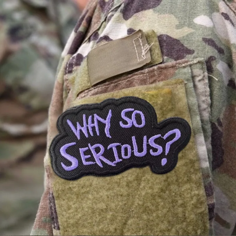 БЫ ТА СЕРИОЗ? Нашивка с вышивкой фиолетовые мультяшные английские нашивки на