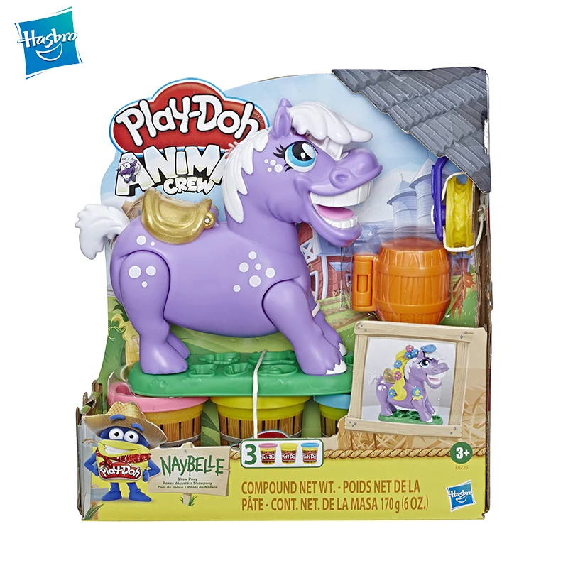 

Hasbro Play-Doh Animal Crew Naybelle Show Pony Farm Animal Playset with 3 Non-Toxic Play-Doh Colors