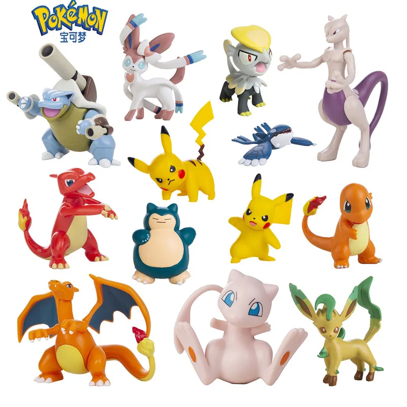 Charizard Mewtwo Pikachu  Mew Psyduck Collection Pokemon Action Toys Model Kids Birthday Gifts
