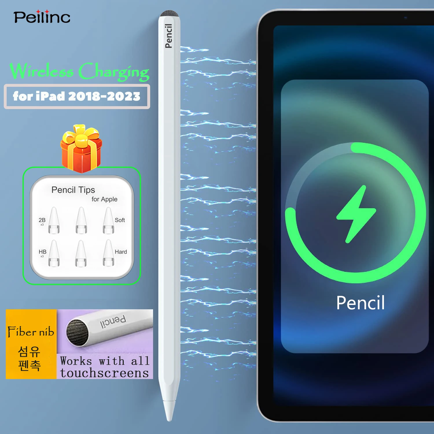 [Беспроводная зарядка] карандаш для iPad стилус угол наклона Apple Pro 11/12.9 Air 4rd/5th Mini 6th
