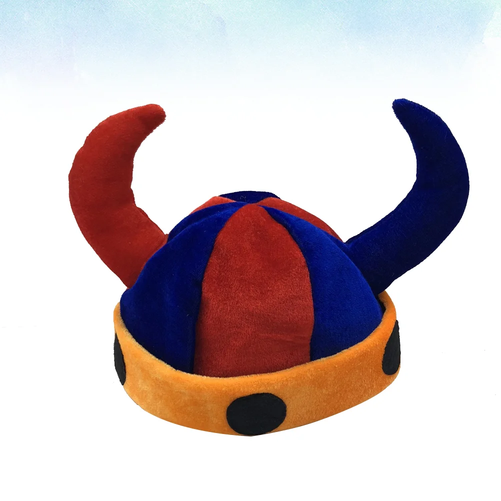 

Креативная шляпа для косплея из бычьего рога, забавная шляпа для представлений, головной убор (синий, красный и желтый)