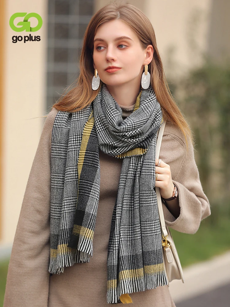 

GOPLUS Woman Scarf Winter Plaid Warm Scarves for Ladies Pashminas Para Mujer Foulard Donna Sjaals Voor Dames 2023 Szalik C50287