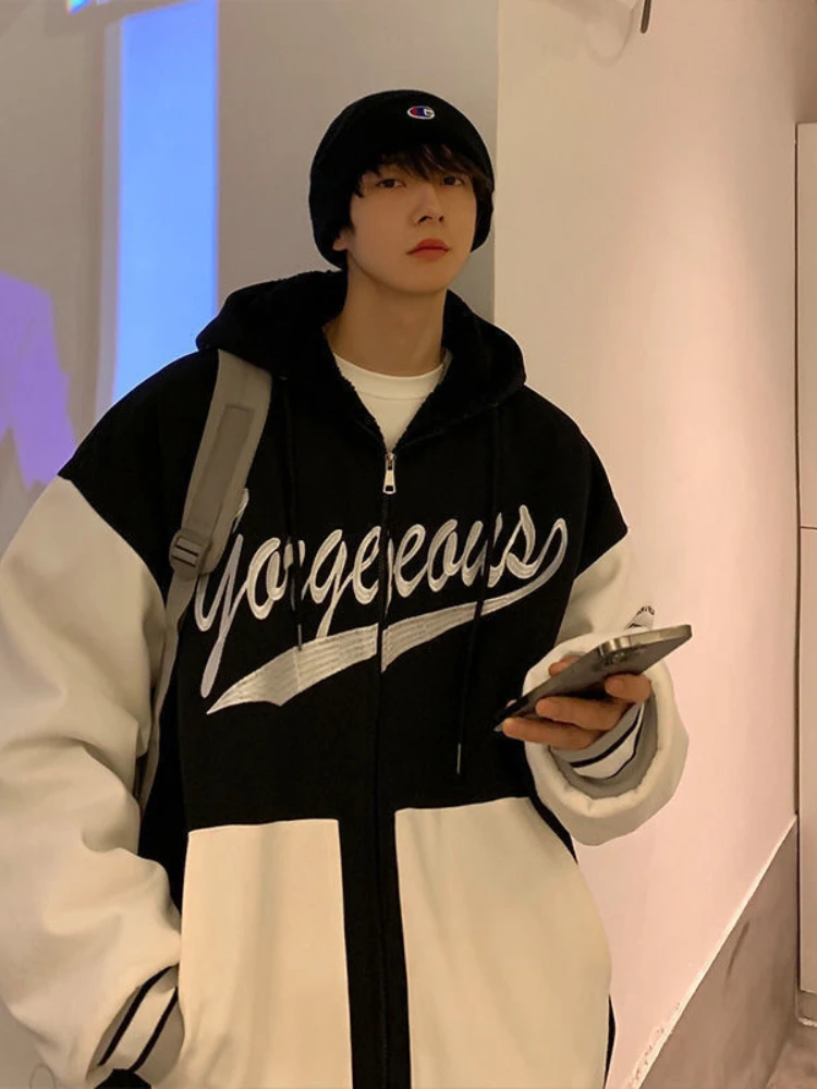 

High-quality Jackets Women Men New Loose Letter Coat Couple Retro Clothes Oversize Hooded Sweatshirt 2022 Spring Autumn Harajuku
