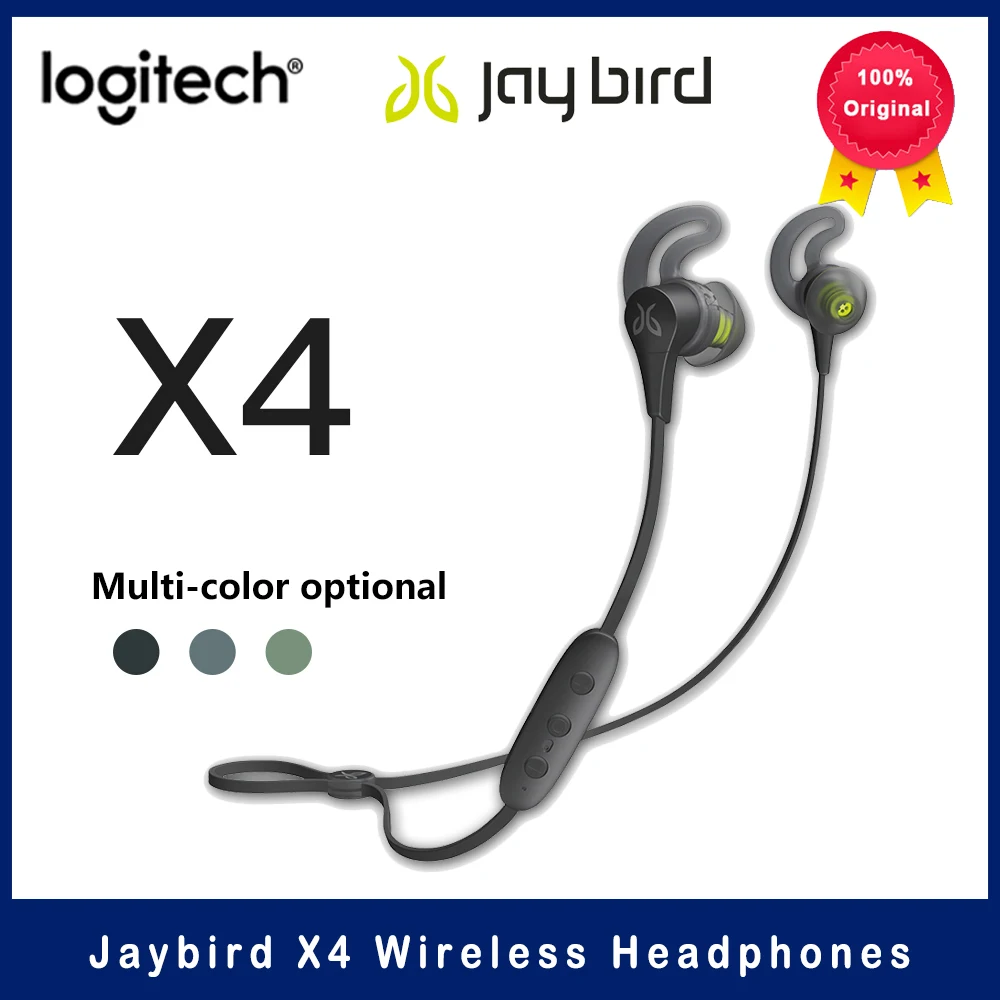 

Bluetooth-гарнитура Logitech Jaybird X4, Спортивная, водонепроницаемая и потостойкая, IPX7, 8 часов работы от аккумулятора, Магнитная Зарядка