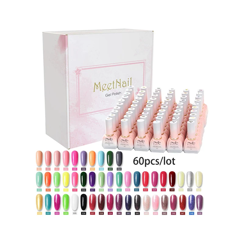 60pcs/Lot Nails Gel Polish 15ML Soak Off UV Gel Nail Gel Polish set Cosmetics Nail Art Manicure set Shellak Nail Varnish