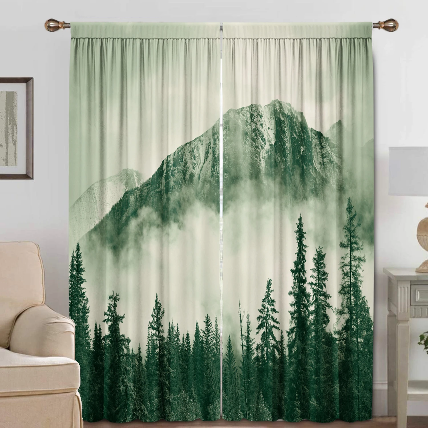 Шторы для украшения дома шторы Qingluan Mountain Peak с сумкой-шторкой кухни кофейни