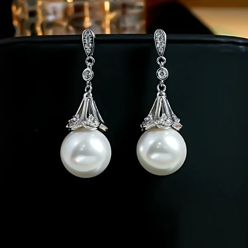 Серьги женские из серебра 925 пробы с перламутром