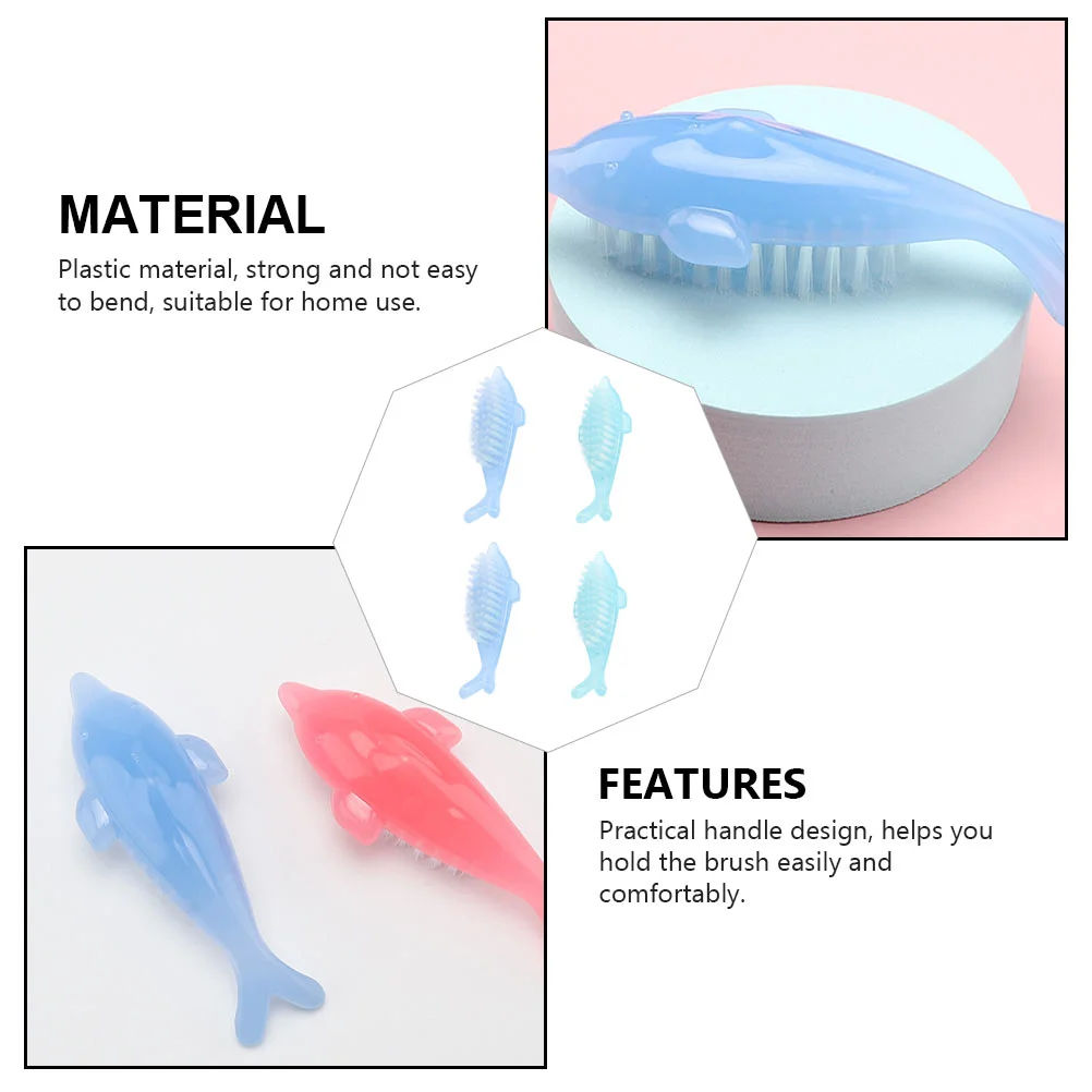 4 шт. инструменты для ногтей в форме дельфина (случайный цвет) чистка маникюрные