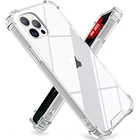 Прозрачный усиленный ударопрочный чехол из ТПУ с углами для телефона iPhone 13 12 Mini 11 X XS Pro Max XR 7 8 Plus, защита от падения
