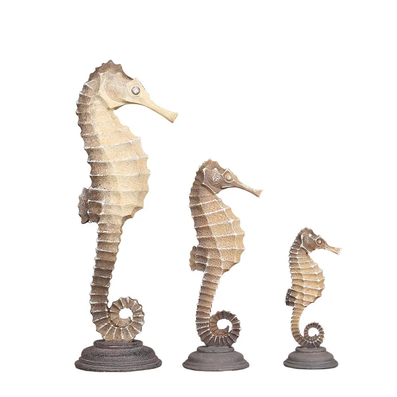 Поделки из смолы имитация скульптуры животного гиппокамп океан настольные
