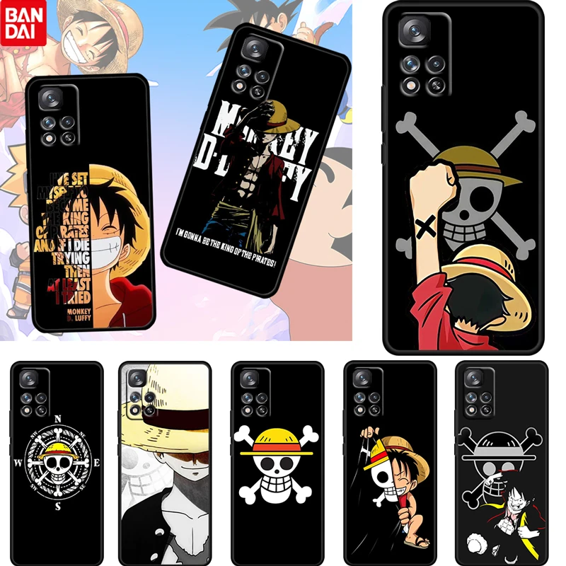 

Hot Anime One Piece Luffy For Xiaomi Redmi Note 11 10 11T 10S 9 9S 8 7 5G Soft Silicone Black Phone Case Cover Fundas Coque Capa